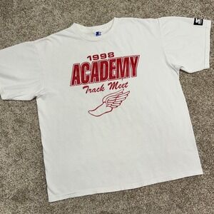 Vintage 1988 Academy Track Meet Shirt Starter Men Size Large Made‎ In USA 90s